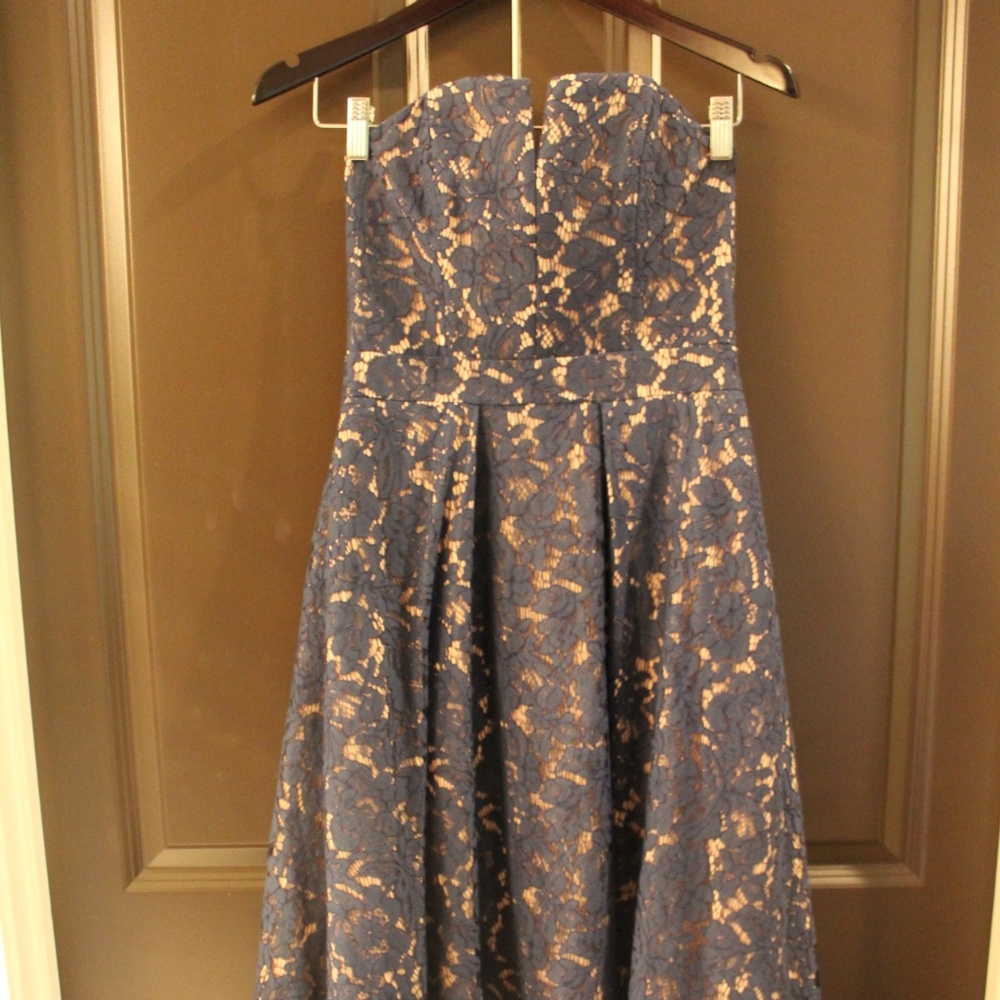 Strapless Midi Gown with Full Skirt